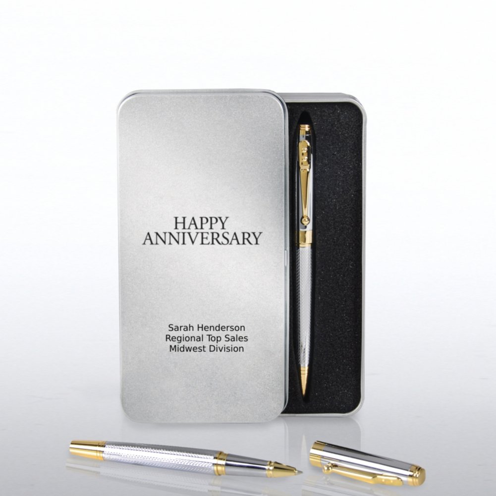 View larger image of Silver and Gold Executive Pen Set